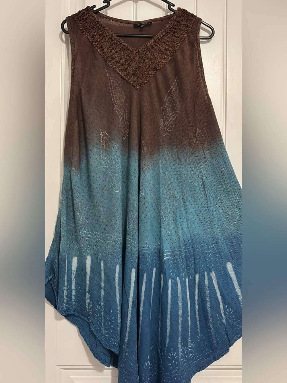 Papa Vancouver Swing Tunic Dress in Brown and Teal Blues